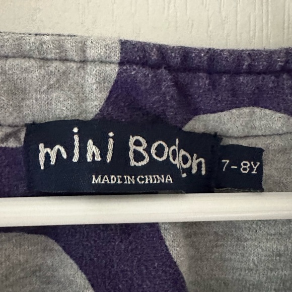 Mini Boden purple with gray dots jumper heart pockets pink buttons - Picture 3 of 8